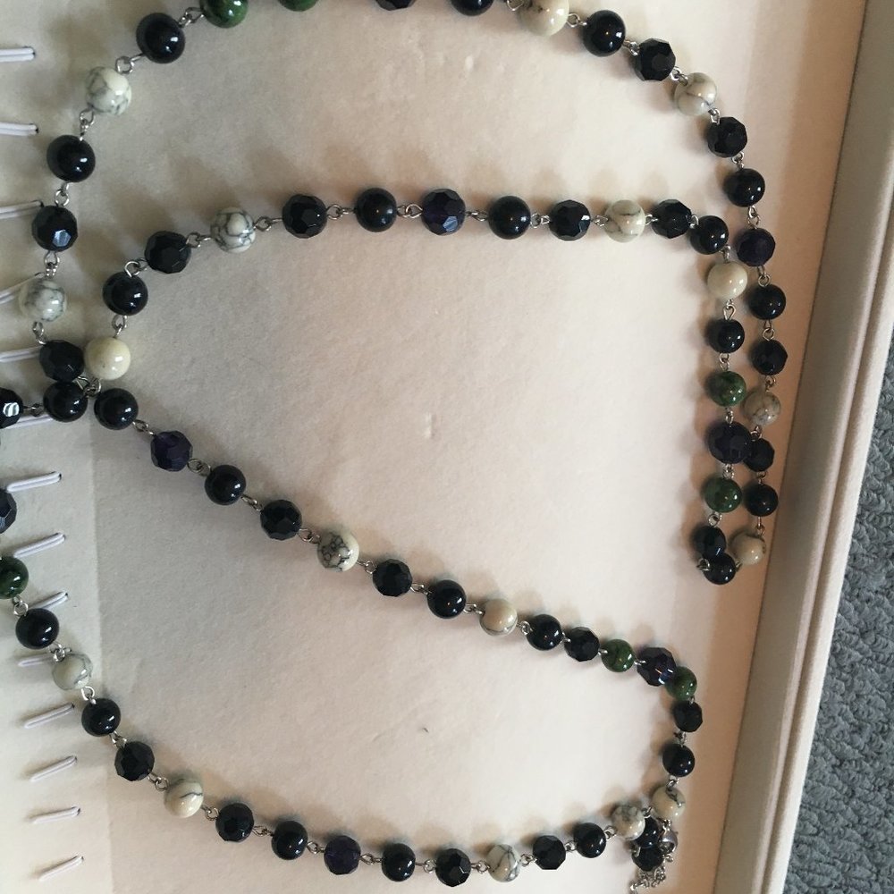 Long String of Mixed Glass and Stone Beads - Picture 6 of 8